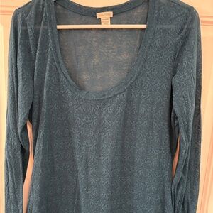 Maurices teal Patterned Long Sleeve Top